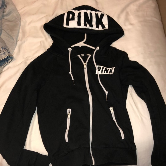 PINK Victoria's Secret Jackets & Blazers - B&W Zip Up Hoodie